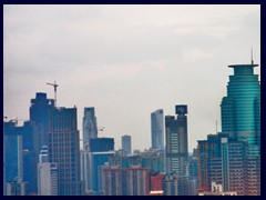 Guangzhou skyline from our hotel room at the Yutong Hotel: Yuexiu district anda in Tianhe district.